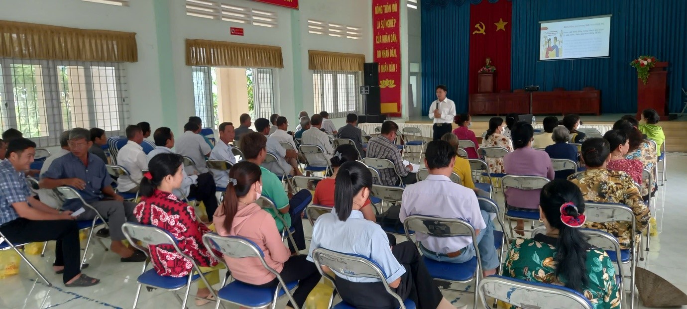 Sở Lao động - Thương binh và Xã hội tổ chức tuyên truyền về bình đẳng giới cho cán bộ, công chức, ban ngành đoàn thể, và nhân dân trên địa bàn xã Bình Phú